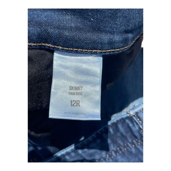 Express Factory High Rise Skinny Jeans Women’s Size 12R Dark Wash Stretch Denim - Picture 4 of 8